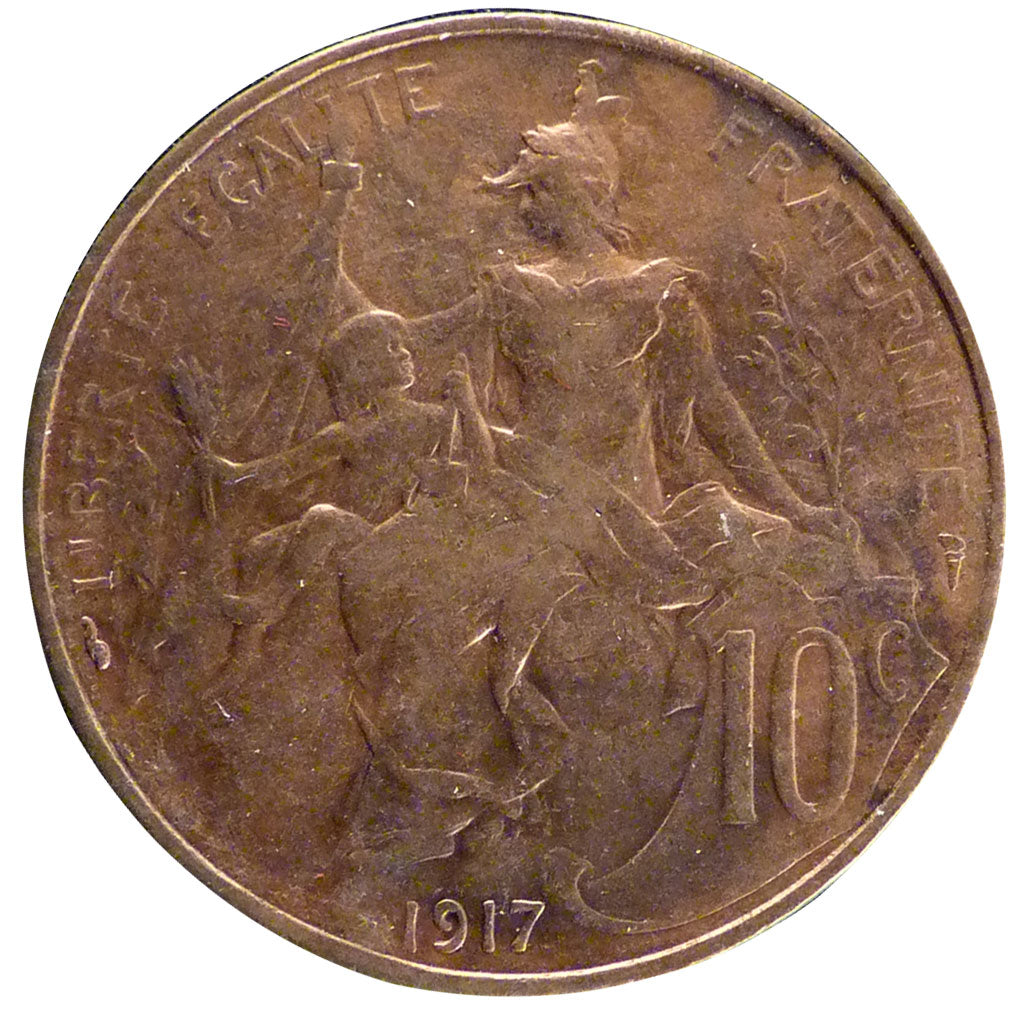 Coin, France, Dupuis, 10 Centimes, 1917, AU(50-53), Bronze, Gadoury:277