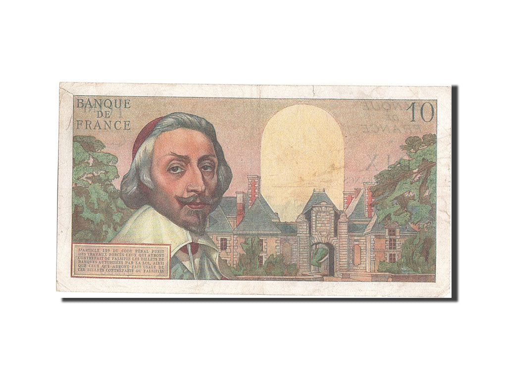 Geldschein, Frankreich, 10 Nouveaux Francs, 10 NF 1959-1963 ''Richelieu'', 1963