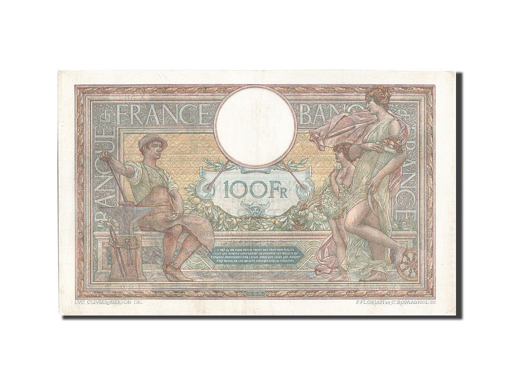 Billet, France, 100 Francs, 100 F 1908-1939 ''Luc Olivier Merson'', 1919