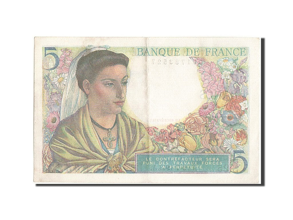 Geldschein, Frankreich, 5 Francs, 5 F 1943-1947 ''Berger'', 1943, 1943-07-22