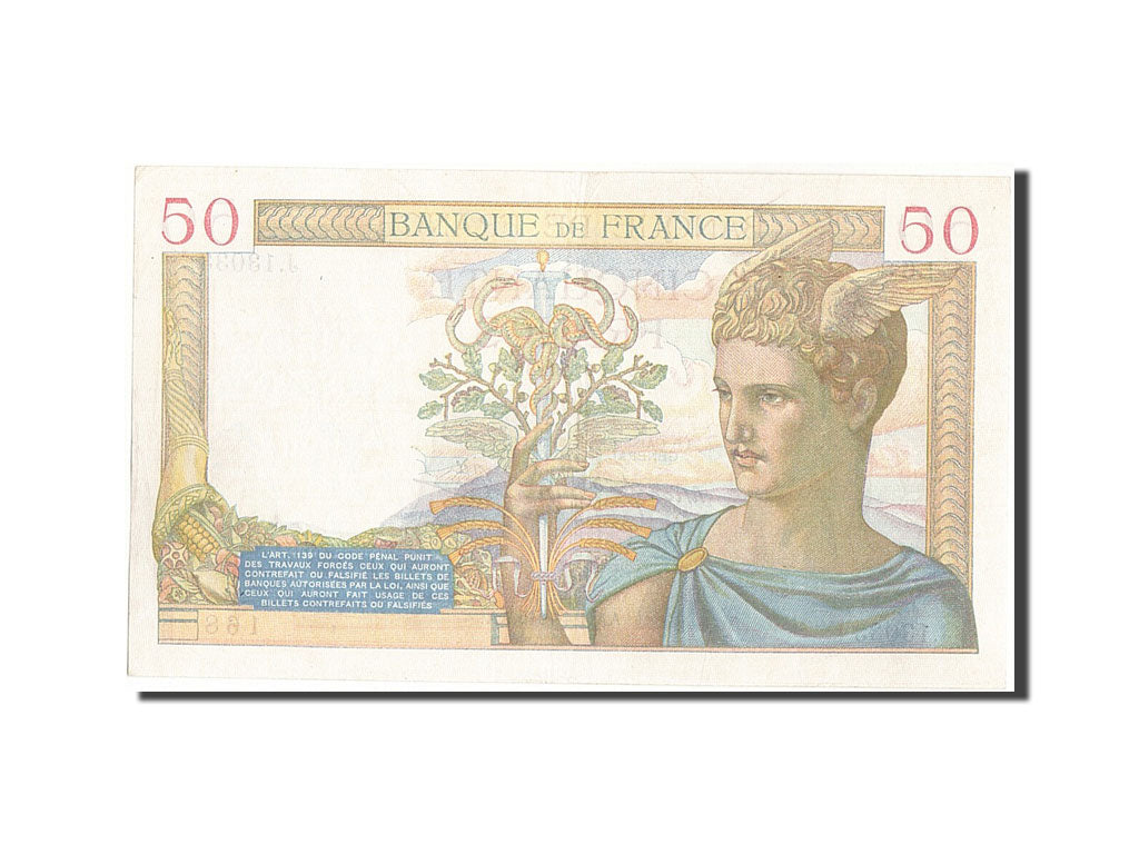 Billete, Francia, 50 Francs, 50 F 1934-1940 ''Cérès'', 1940, 1940-04-04, EBC