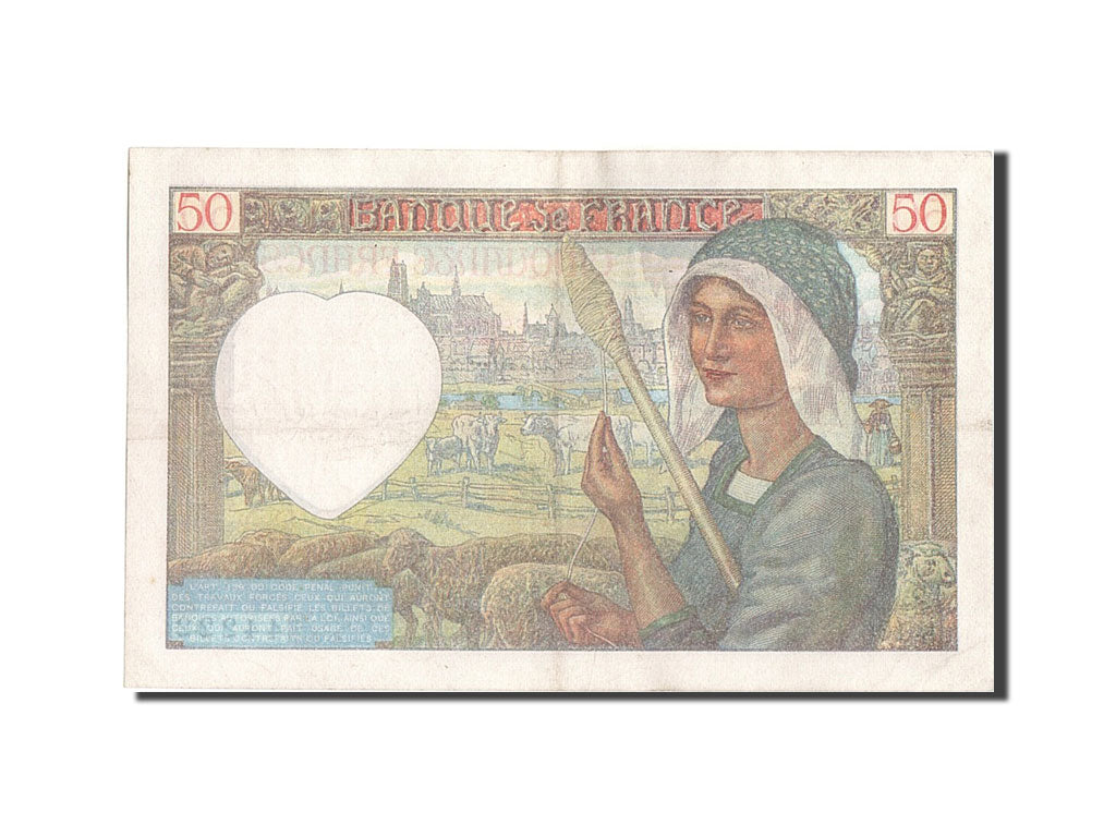 Biljet, Frankrijk, 50 Francs, 50 F 1940-1942 ''Jacques Coeur'', 1942