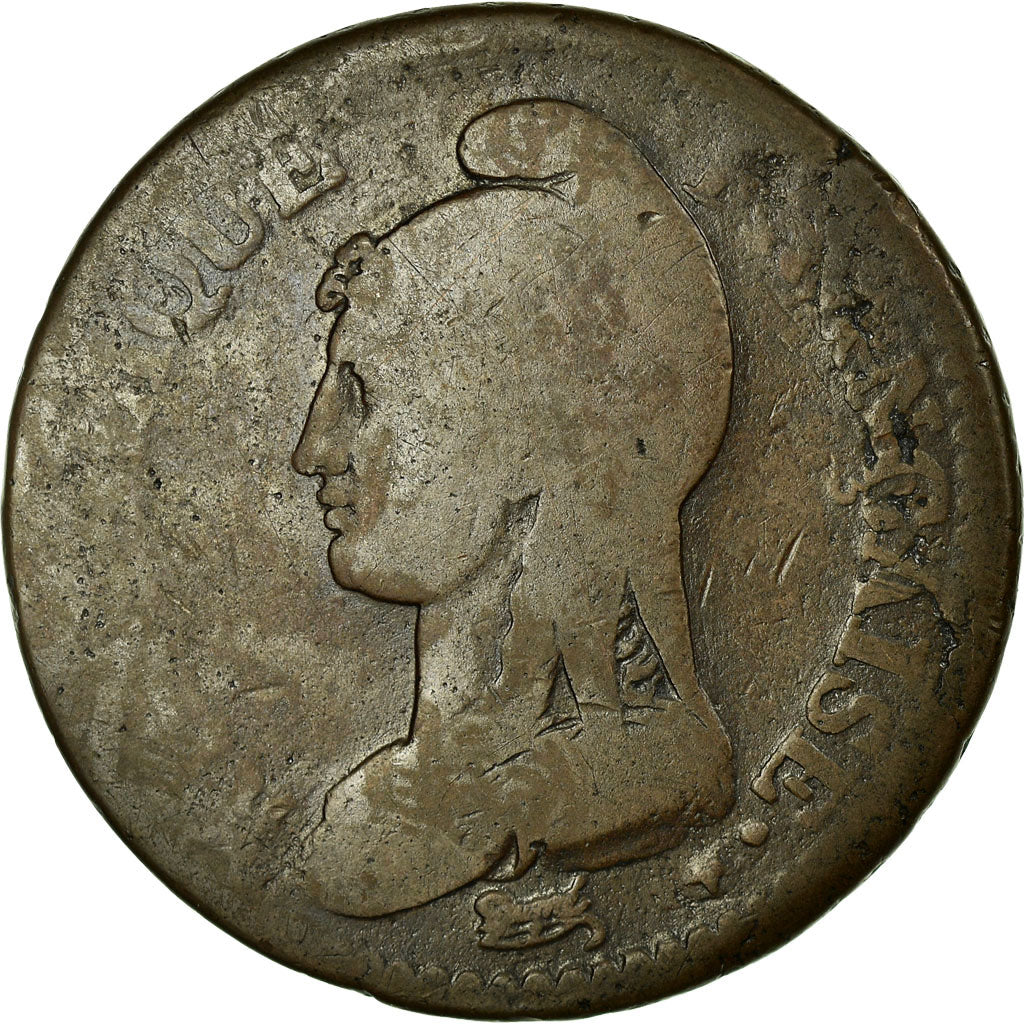 Coin, France, Dupré, 2 Décimes, 1796, Paris, F(12-15), Bronze, Gadoury:300