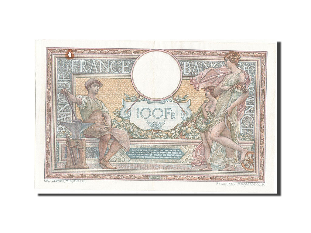 Geldschein, Frankreich, 100 Francs, 100 F 1908-1939 ''Luc Olivier Merson''