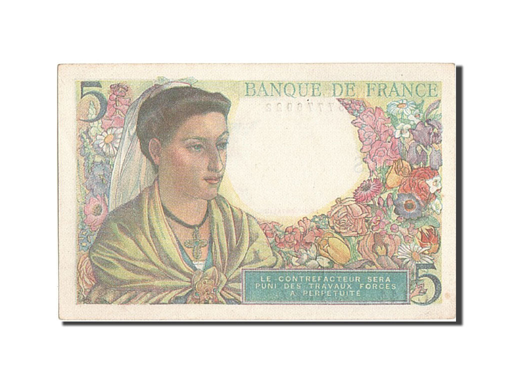 Banconote, Francia, 5 Francs, 5 F 1943-1947 ''Berger'', 1945, 1945-04-05, SPL-