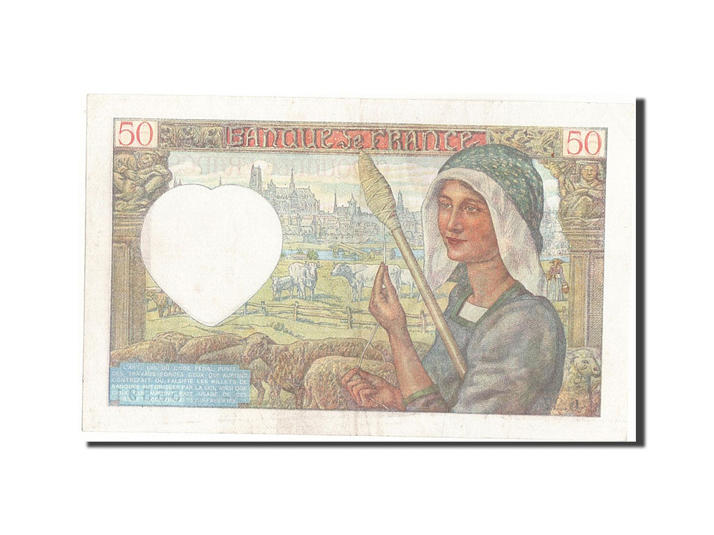 Banknot, Francja, 50 Francs, Jacques Coeur, 1940, 1940-12-05, AU(50-53)