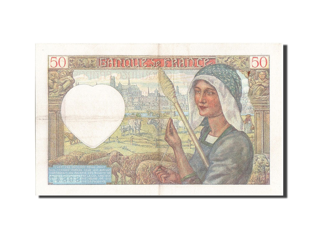 Banknot, Francja, 50 Francs, Jacques Coeur, 1940, 1940-12-05, EF(40-45)