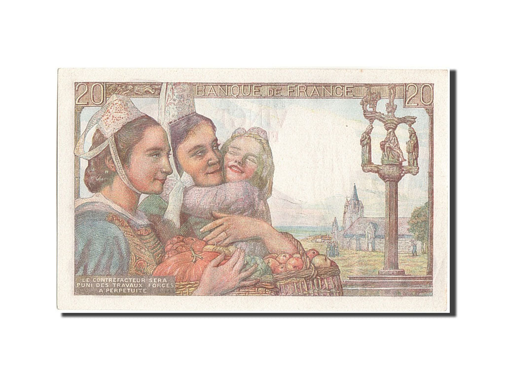 Billete, Francia, 20 Francs, 20 F 1942-1950 ''Pêcheur'', 1944, 1944-02-10, UNC