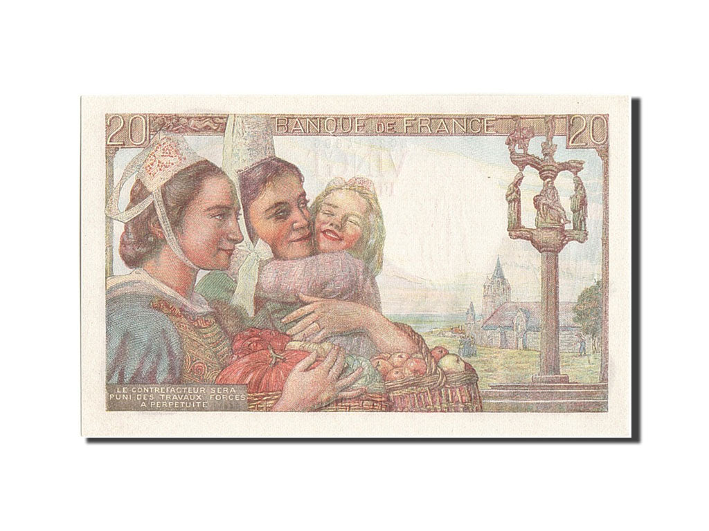 Billet, France, 20 Francs, 20 F 1942-1950 ''Pêcheur'', 1943, 1943-04-15, SPL
