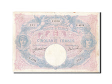 Banknote, France, 50 Francs, 50 F 1889-1927 ''Bleu et Rose'', 1911, 1911-10-06