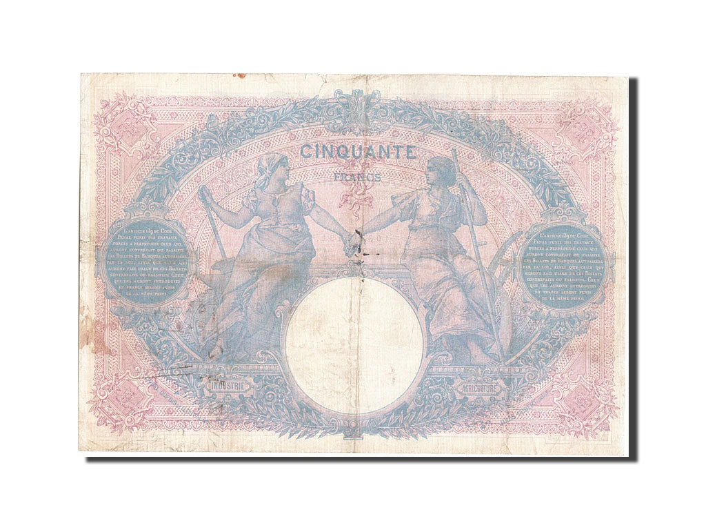 Banconote, Francia, 50 Francs, 50 F 1889-1927 ''Bleu et Rose'', 1911