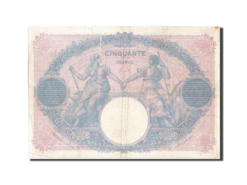 Banknote, France, 50 Francs, 50 F 1889-1927 ''Bleu et Rose'', 1911, 1911-04-08