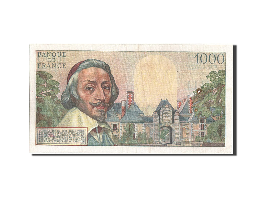 Billete, Francia, 1000 Francs, 1 000 F 1953-1957 ''Richelieu'', 1955