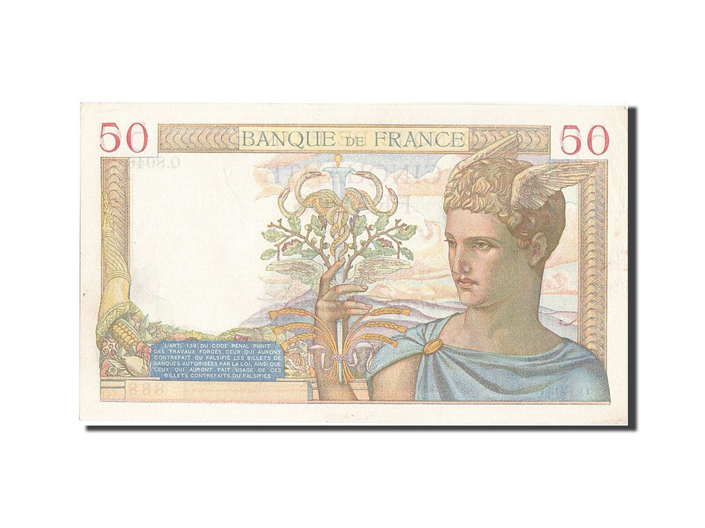 Billete, Francia, 50 Francs, 50 F 1934-1940 ''Cérès'', 1938, 1938-03-31, MBC+