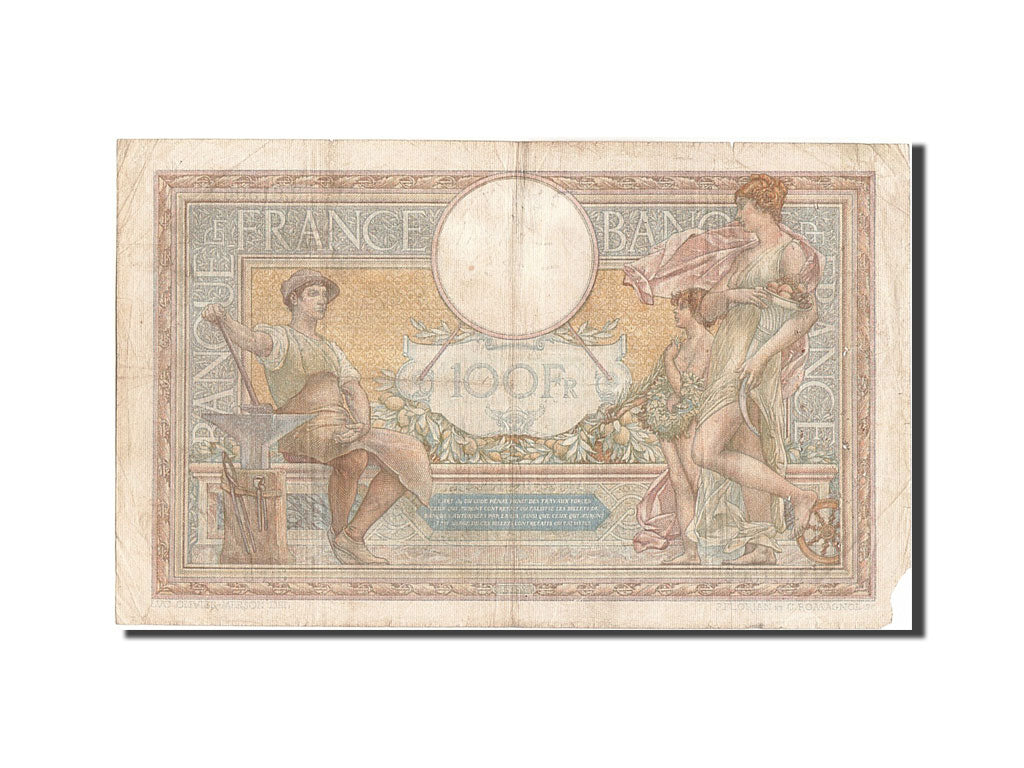 Billete, Francia, 100 Francs, 100 F 1908-1939 ''Luc Olivier Merson'', 1938
