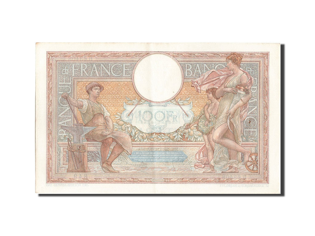 Banknote, France, 100 Francs, 100 F 1908-1939 ''Luc Olivier Merson'', 1939