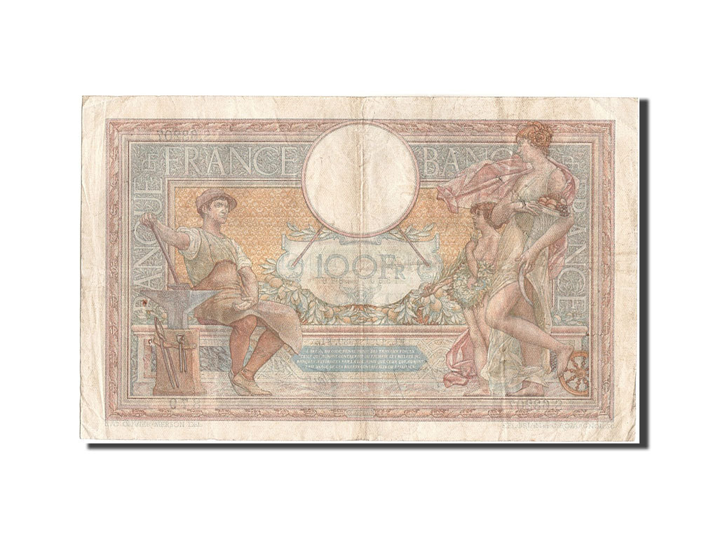 Billete, Francia, 100 Francs, 100 F 1908-1939 ''Luc Olivier Merson'', 1939