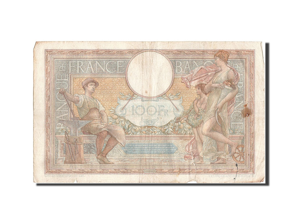 Billete, Francia, 100 Francs, 100 F 1908-1939 ''Luc Olivier Merson'', 1939