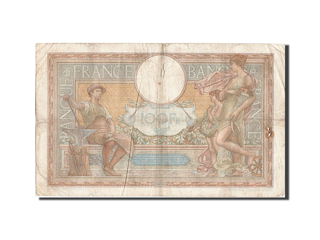 Banknote, France, 100 Francs, 100 F 1908-1939 ''Luc Olivier Merson'', 1938