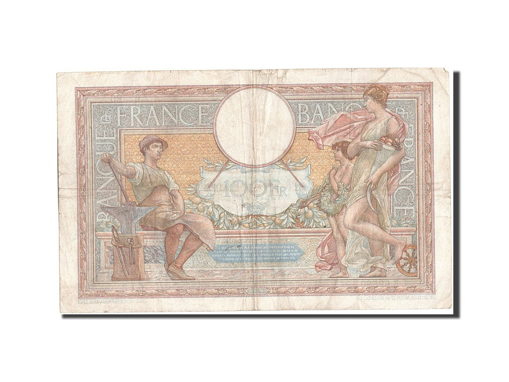Banknote, France, 100 Francs, 100 F 1908-1939 ''Luc Olivier Merson'', 1938