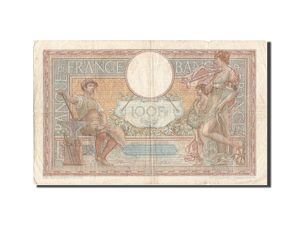 Billet, France, 100 Francs, 100 F 1908-1939 ''Luc Olivier Merson'', 1938