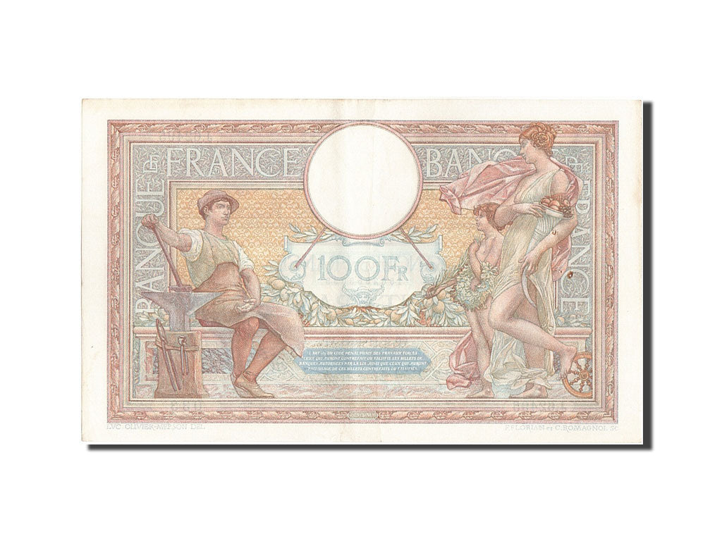 Banknote, France, 100 Francs, 100 F 1908-1939 ''Luc Olivier Merson'', 1938