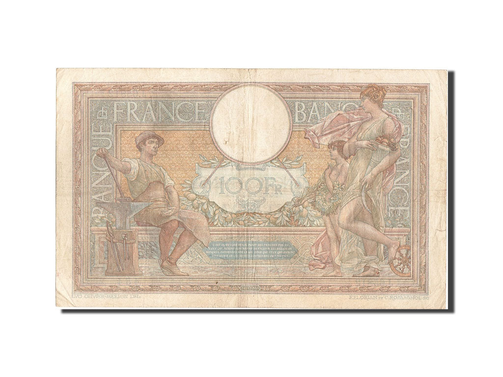 Billete, Francia, 100 Francs, 100 F 1908-1939 ''Luc Olivier Merson'', 1939