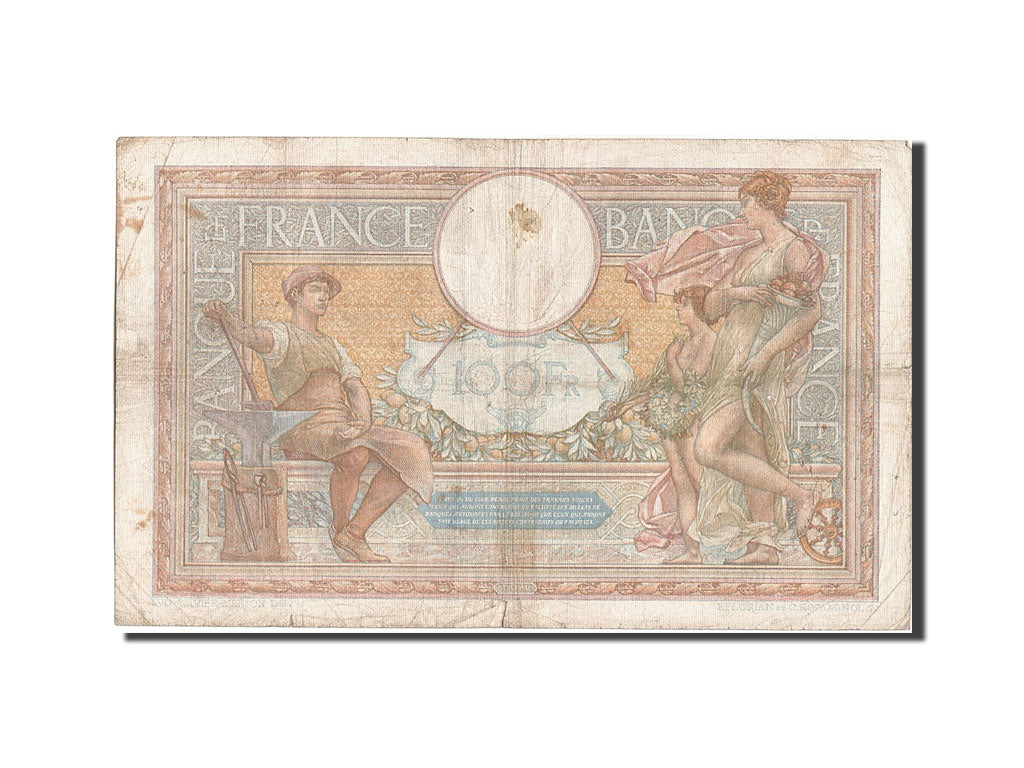 Banknote, France, 100 Francs, 100 F 1908-1939 ''Luc Olivier Merson'', 1938