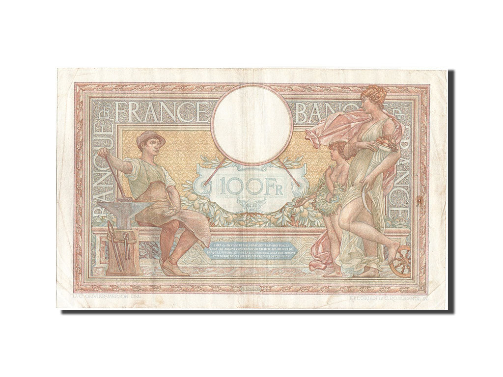 Banknote, France, 100 Francs, 100 F 1908-1939 ''Luc Olivier Merson'', 1938