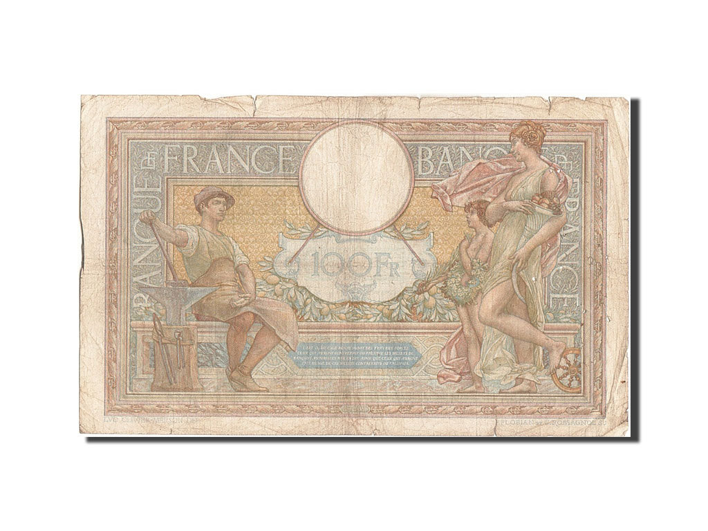 Banknot, Francja, 100 Francs, Luc Olivier Merson, 1938, 1938-06-09, VF(20-25)
