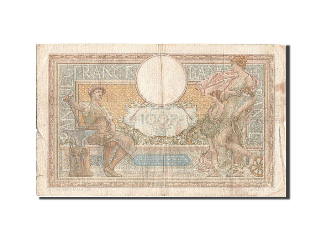 Banknote, France, 100 Francs, 100 F 1908-1939 ''Luc Olivier Merson'', 1938