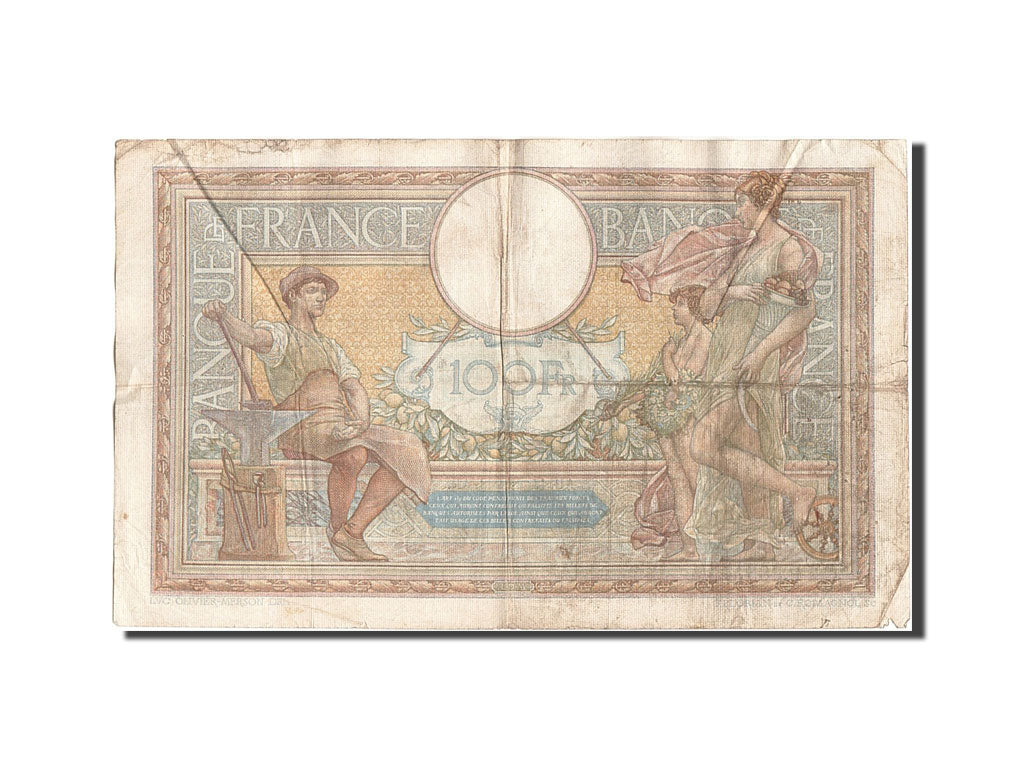 Biljet, Frankrijk, 100 Francs, 100 F 1908-1939 ''Luc Olivier Merson'', 1938