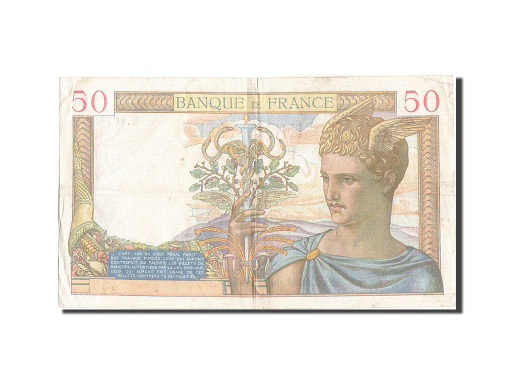 Biljet, Frankrijk, 50 Francs, 50 F 1934-1940 ''Cérès'', 1939, TB+