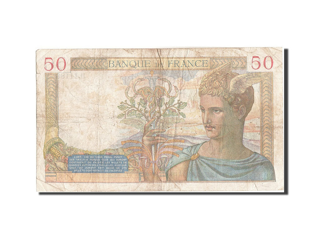 Biljet, Frankrijk, 50 Francs, 50 F 1934-1940 ''Cérès'', 1939, 1939-09-28, TB