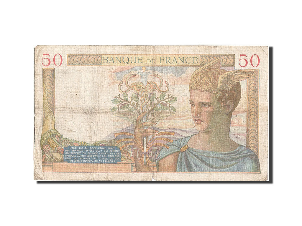 Biljet, Frankrijk, 50 Francs, 50 F 1934-1940 ''Cérès'', 1936, 1936-02-27, B+