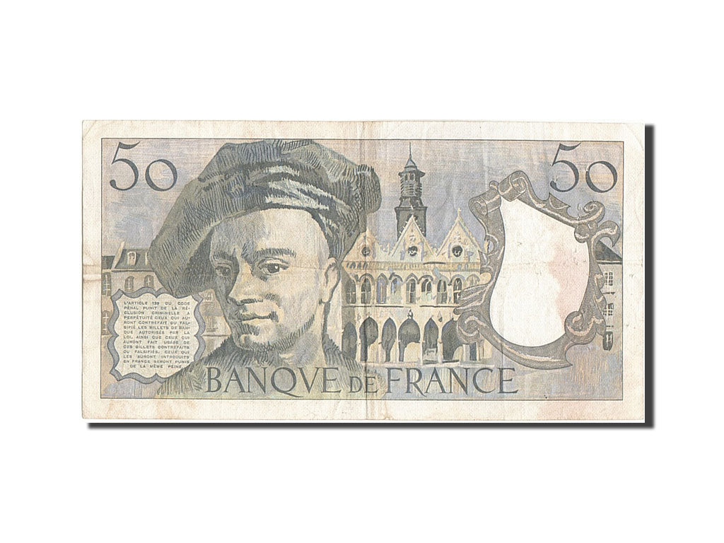 Banconote, Francia, 50 Francs, 50 F 1976-1992 ''Quentin de La Tour'', 1977, MB+