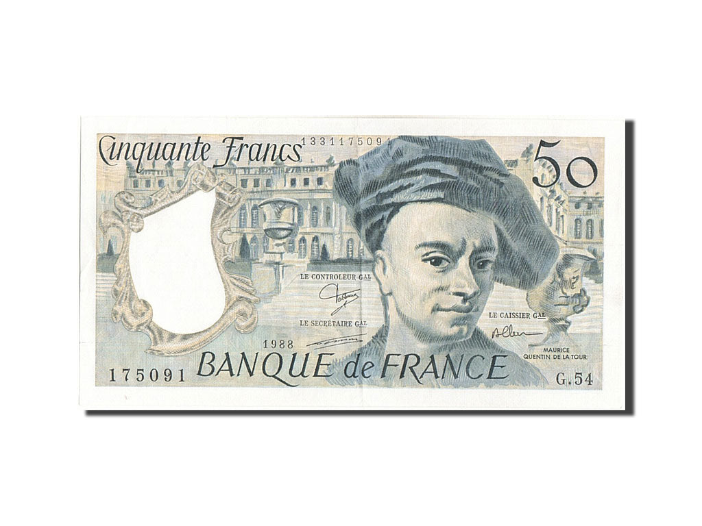 Banconote, Francia, 50 Francs, 50 F 1976-1992 ''Quentin de La Tour'', 1988
