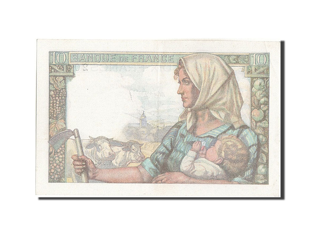 Geldschein, Frankreich, 10 Francs, 10 F 1941-1949 ''Mineur'', 1944, 1944-01-20