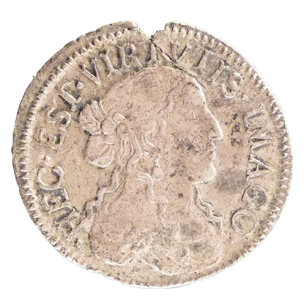 Moneta, Francia, 1/12 Ecu, 1666, BB, Rame, Boudeau:1099