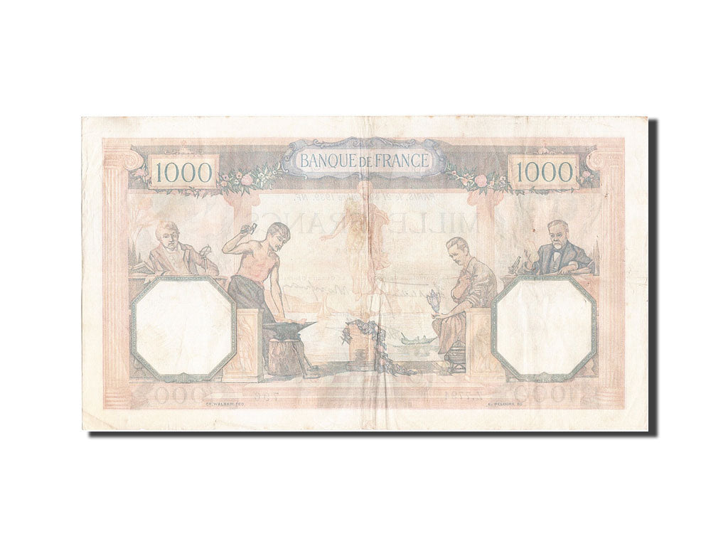 Geldschein, Frankreich, 1000 Francs, 1 000 F 1927-1940 ''Cérès et Mercure''