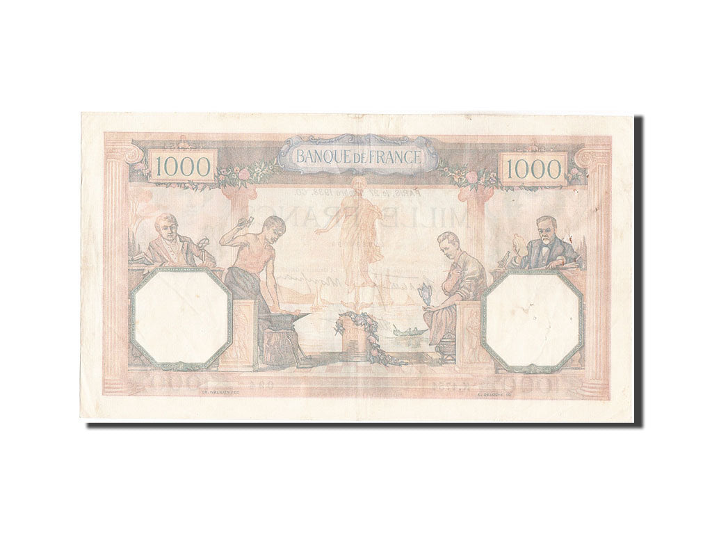 Banknot, Francja, 1000 Francs, Cérès et Mercure, 1938, 1938-10-27, AU(50-53)