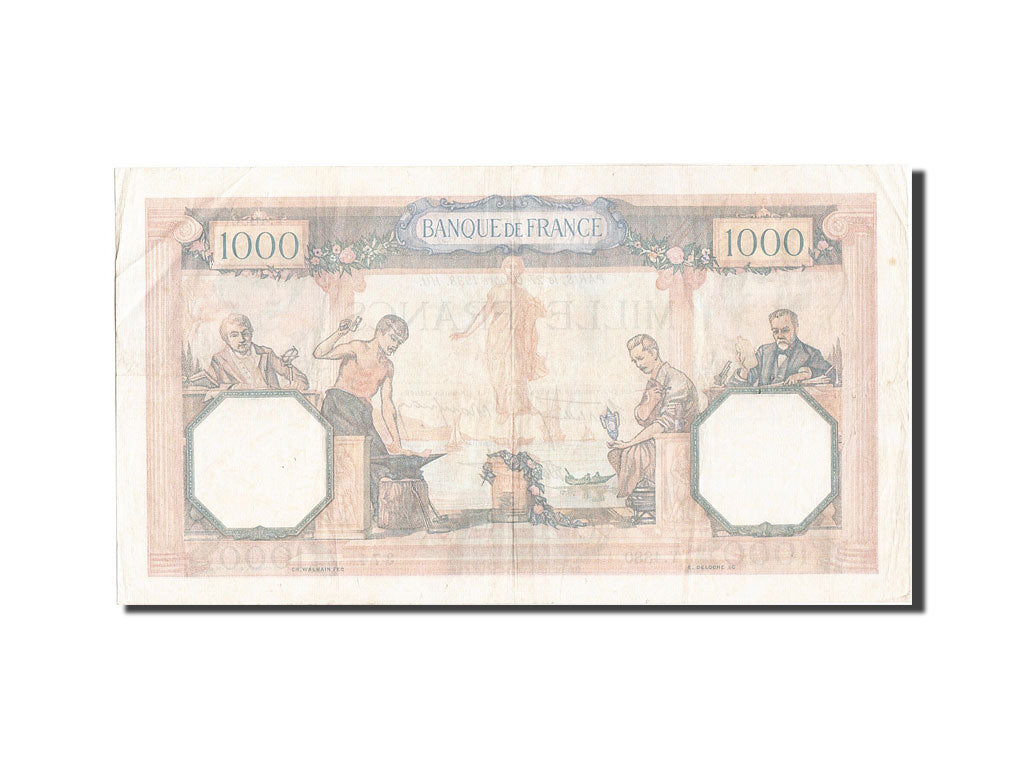Banknot, Francja, 1000 Francs, Cérès et Mercure, 1938, 1938-10-27, EF(40-45)