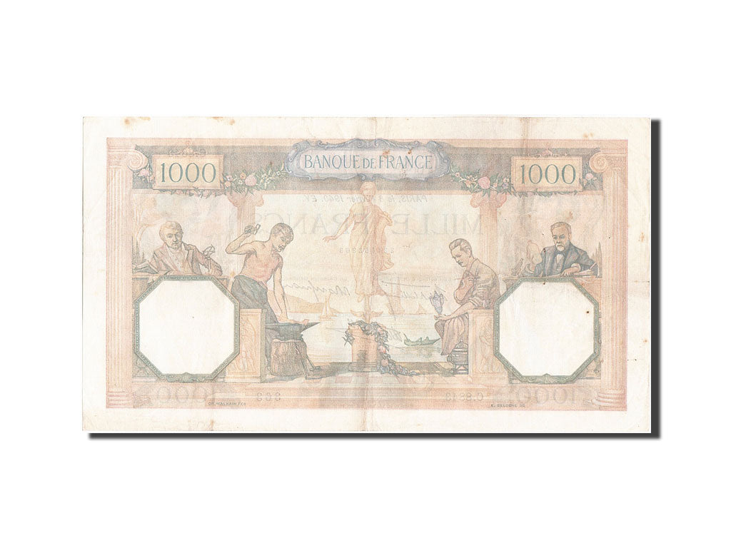 Banknot, Francja, 1000 Francs, Cérès et Mercure, 1940, 1940-02-08, AU(50-53)