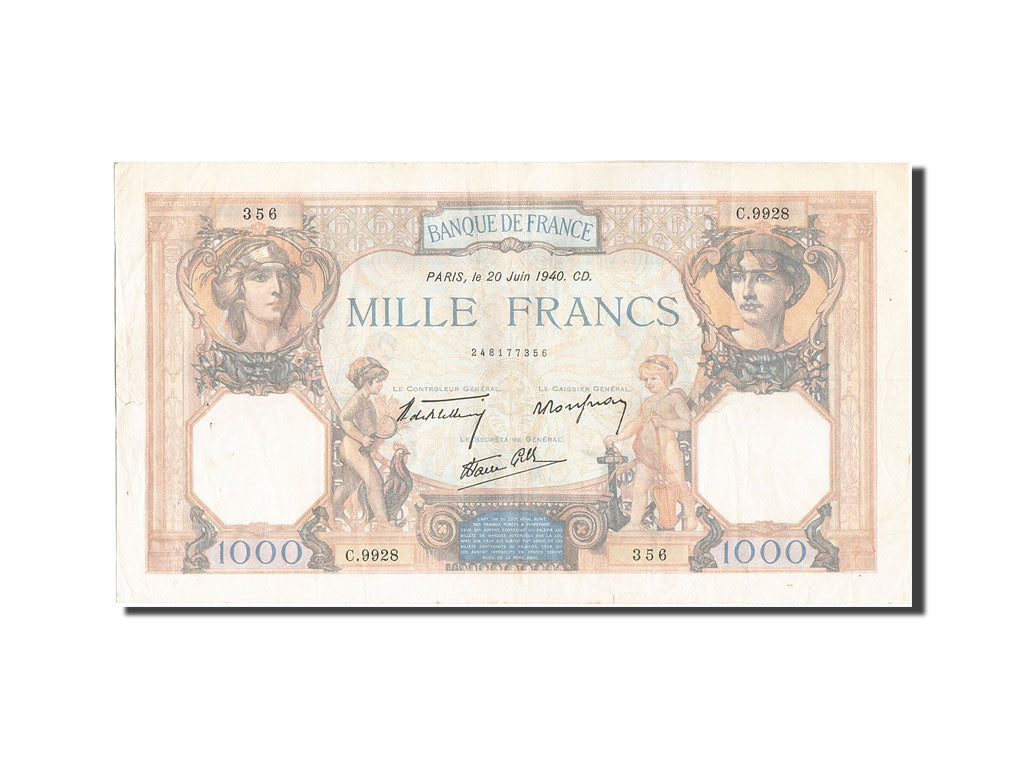 Billet, France, 1000 Francs, 1 000 F 1927-1940 ''Cérès et Mercure'', 1940