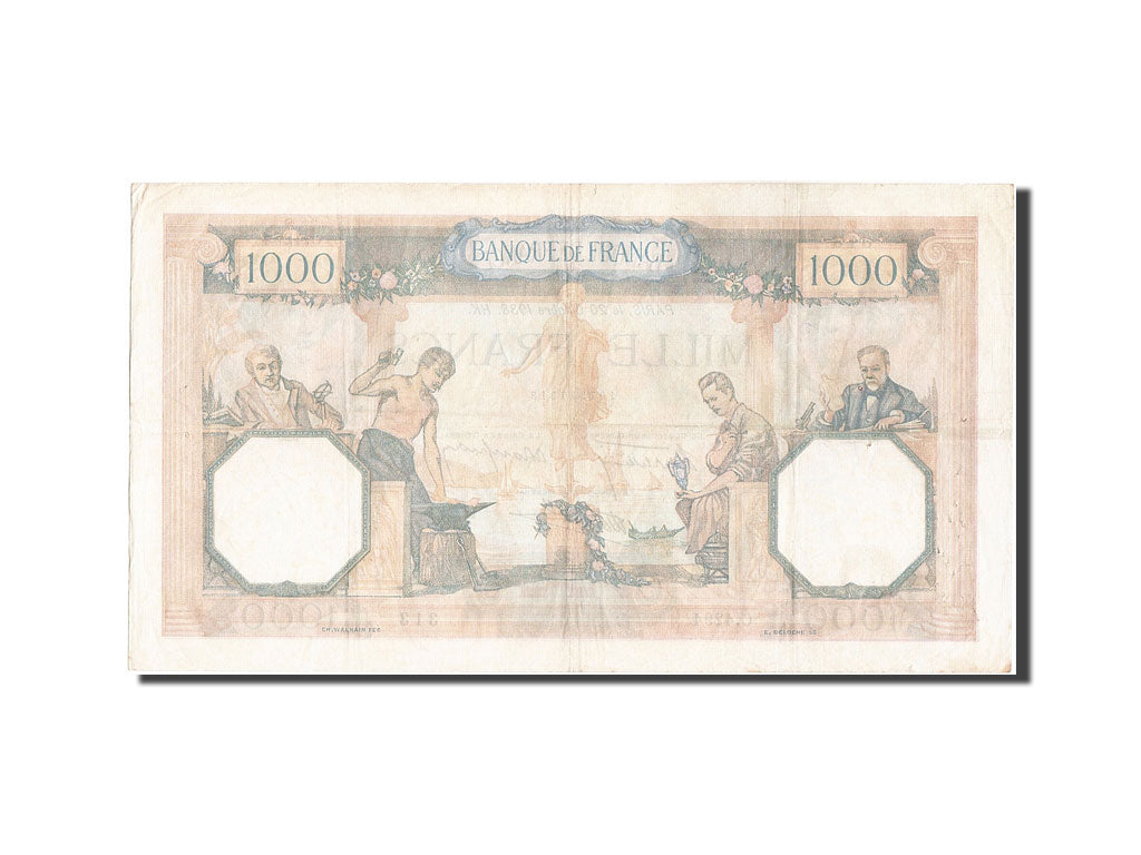 Biljet, Frankrijk, 1000 Francs, 1 000 F 1927-1940 ''Cérès et Mercure'', 1938