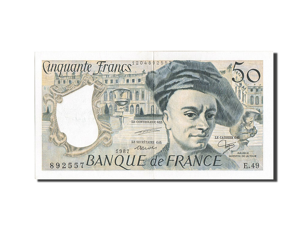 Biljet, Frankrijk, 50 Francs, 50 F 1976-1992 ''Quentin de La Tour'', 1987, SUP+