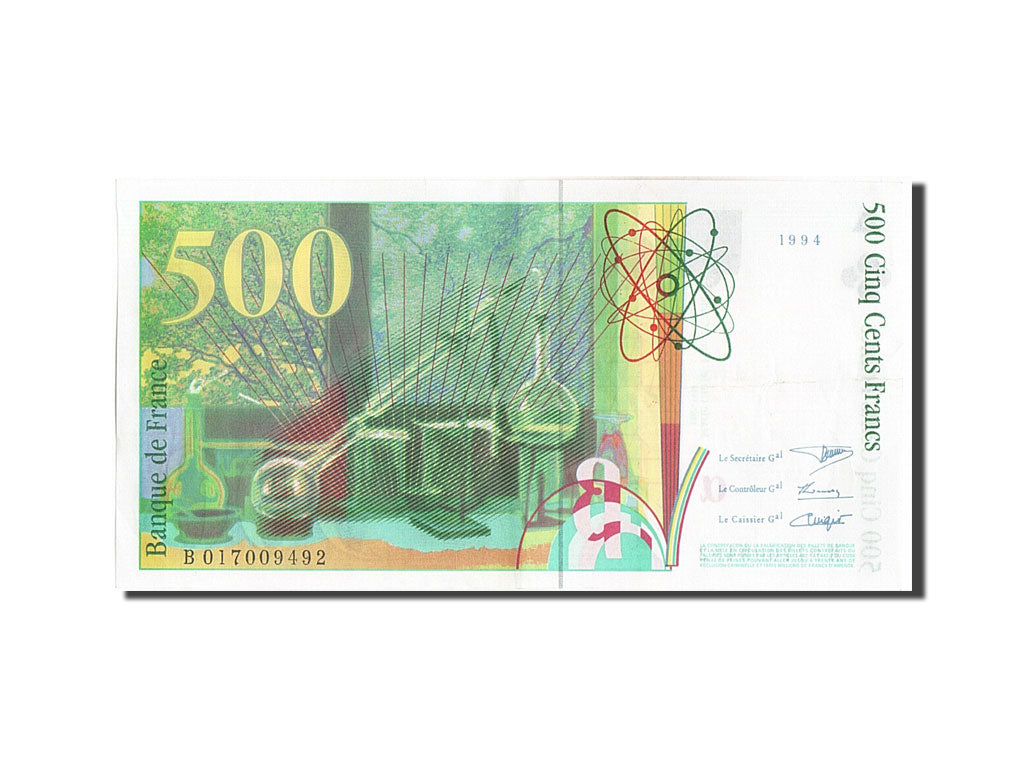 Billete, Francia, 500 Francs, 500 F 1994-2000 ''Pierre et Marie Curie'', 1994