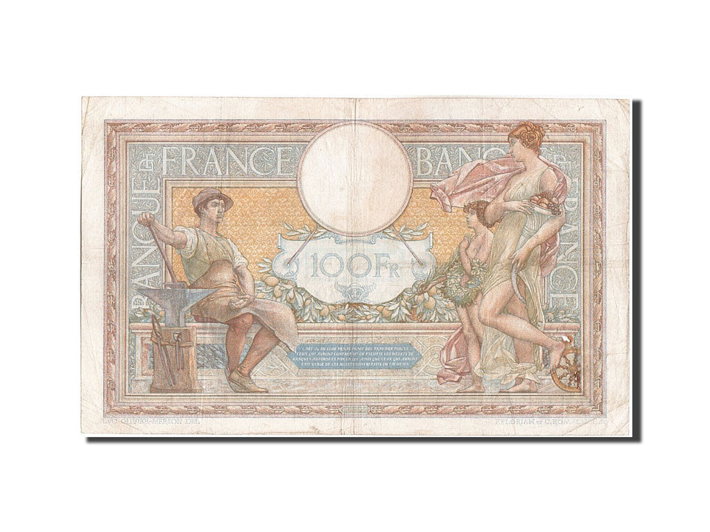 Banknote, France, 100 Francs, 100 F 1908-1939 ''Luc Olivier Merson'', 1934