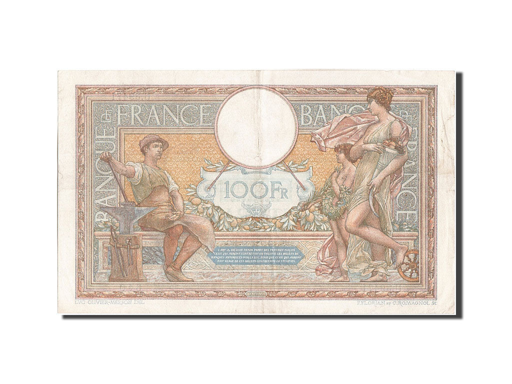 Banknote, France, 100 Francs, 100 F 1908-1939 ''Luc Olivier Merson'', 1933