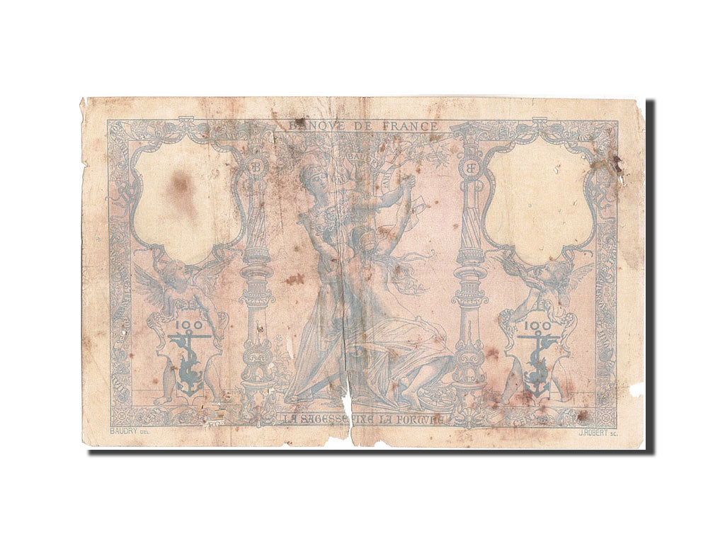 Biljet, Frankrijk, 100 Francs, 100 F 1888-1909 ''Bleu et Rose'', 1900